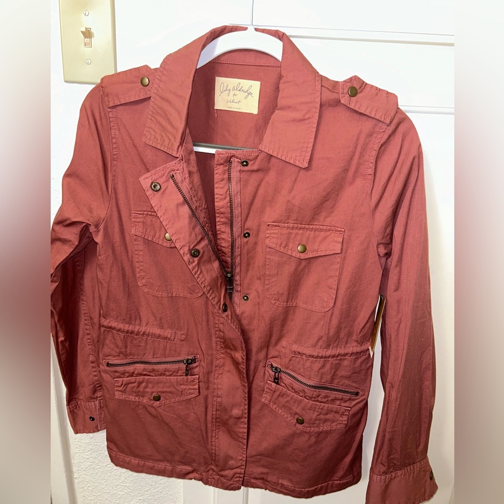 Lily Aldridge for VELVET Graham&Spencer Ruby Cotton Army Jacket (Rose/sm… - Picture 4 of 8